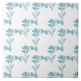 Aqua Stylized Foliage Decorative タイル