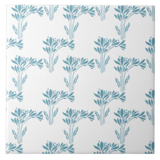 Aqua Stylized Foliage Decorative タイル