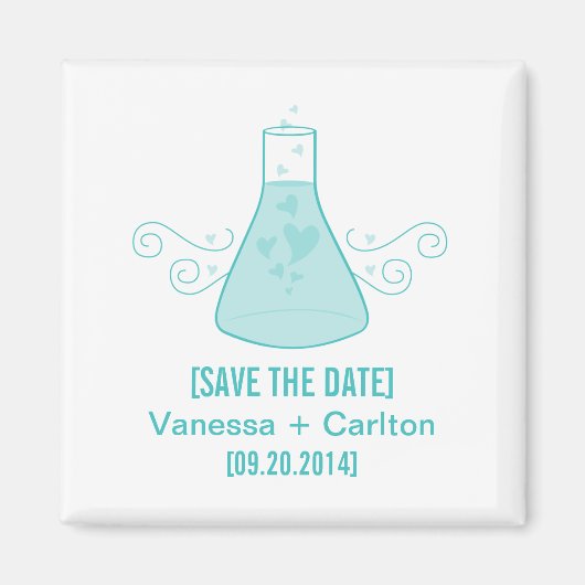 Aqua Sweet Chemistry Save the Date Magnet マグネット (正面)