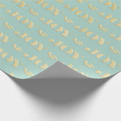 Aqua & Teal Christmas Wrapping Paper with Gold Acc ラッピングペーパー (角)