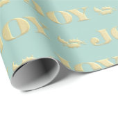 Aqua & Teal Christmas Wrapping Paper with Gold Acc ラッピングペーパー (ロールコーナー)
