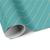 Aqua & Teal Christmas Wrapping Paper with Gold Acc ラッピングペーパー (ロールコーナー)
