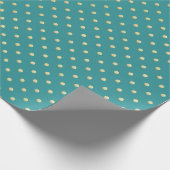 Aqua & Teal Christmas Wrapping Paper with Gold Acc ラッピングペーパー (角)