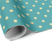 Aqua & Teal Christmas Wrapping Paper with Gold Acc ラッピングペーパー (ロールコーナー)