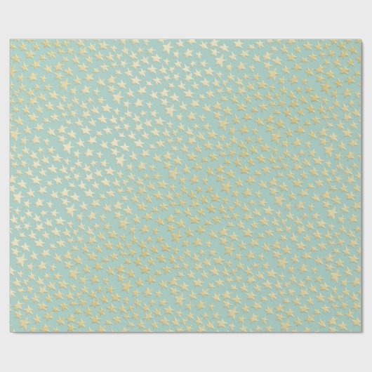Aqua & Teal Christmas Wrapping Paper with Gold Acc ラッピングペーパー (フラット)