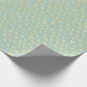 Aqua & Teal Christmas Wrapping Paper with Gold Acc ラッピングペーパー (角)