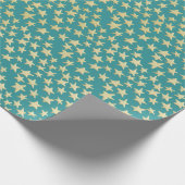 Aqua & Teal Christmas Wrapping Paper with Gold Acc ラッピングペーパー (角)
