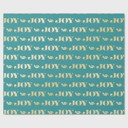 Aqua & Teal Christmas Wrapping Paper with Gold Acc ラッピングペーパー (フラット)