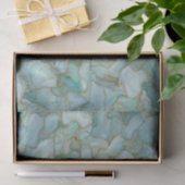 Aqua Teal Gold Watercolor Marbelized Sea Glass  薄葉紙 (ギフト)