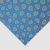 Aqua Teal Turquoise Faux Gold Leaf Shell Decoupage 薄葉紙 (詳細)