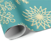  Aqua & Teal Xmas Wrapping Paper with Gold Accents ラッピングペーパー (ロールコーナー)