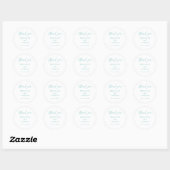 Aqua Thank You Wedding Calligraphy Favor Labels ラウンドシール (シート)