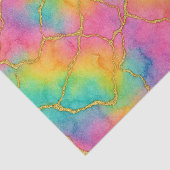 Aqua Turquoise Blue Pink Yellow Purple Gold Marble 薄葉紙 (詳細)