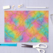 Aqua Turquoise Blue Pink Yellow Purple Gold Marble 薄葉紙 (クラフト)