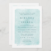 Aqua Turquoise Grunge Distressed Casual 招待状 (正面/裏面)