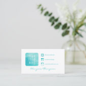 Aqua Water Colorロゴ&フォトソーシャルメディア 名刺 (スタンド正面)