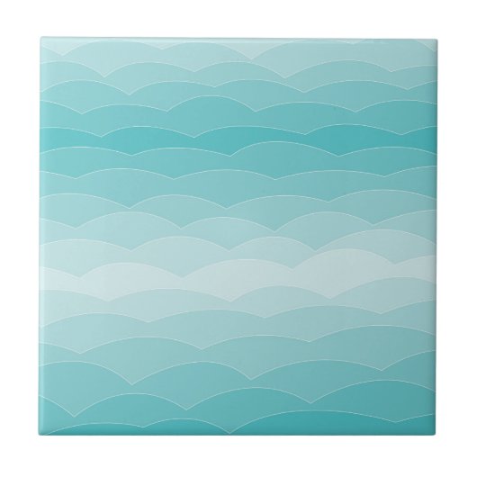 Aqua Wave Gradient | Modern Ocean Pattern タイル (正面)