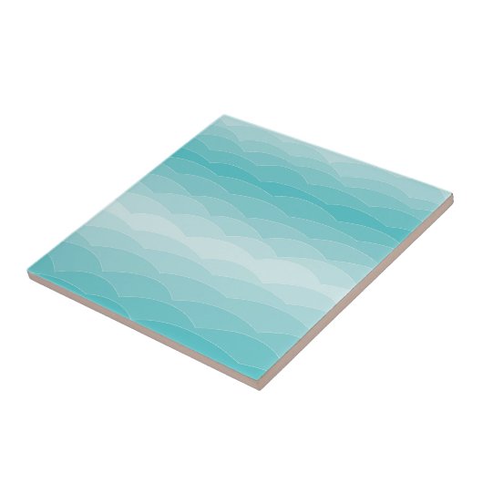 Aqua Wave Gradient | Modern Ocean Pattern タイル (側面)