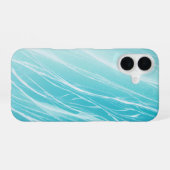 Aqua Wave Shimmering Water Phone Case iPhone 16ケース (裏面横)