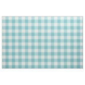 Aqua White Gingham Check Combed Cotton Fabric ファブリック (ヤード)
