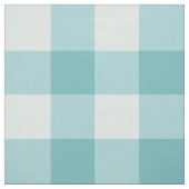 Aqua White Gingham Check Combed Cotton Fabric ファブリック (見本)