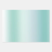 Aqua White Mint Gold Confetti Christmas ラッピングペーパーシート (正面3)