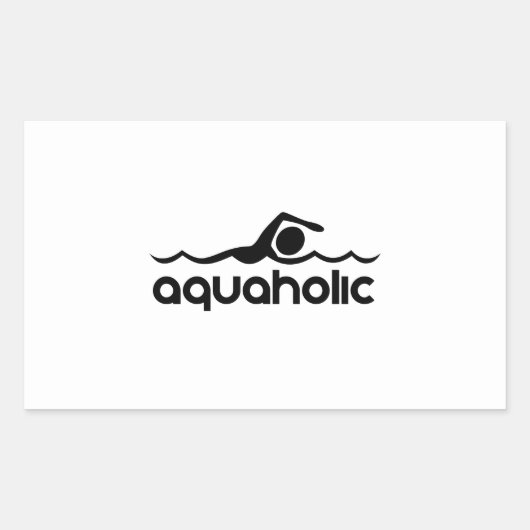 Aquaholic 長方形シール (正面)