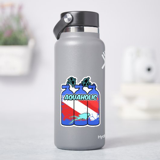 Aquaholic Scuba Diving Sticker シール (HydroFlask)
