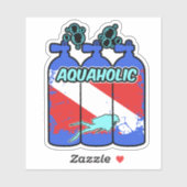 Aquaholic Scuba Diving Sticker シール (シート)