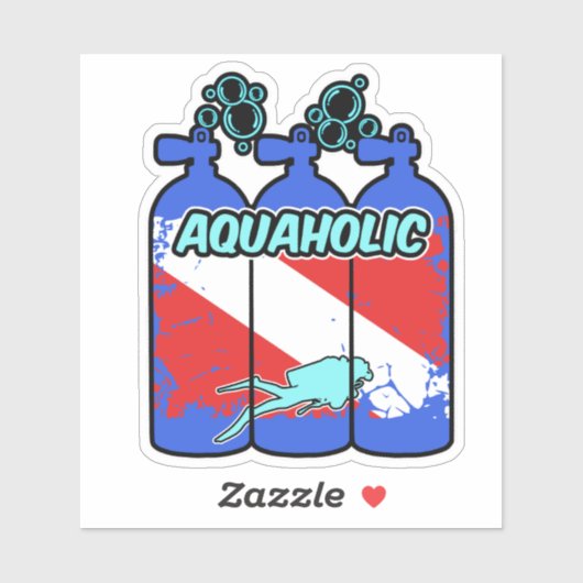 Aquaholic Scuba Diving Sticker シール (シート)