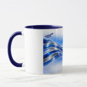 Aqualume Flow  – Blue Silver Wave Energy Mug マグカップ (左)