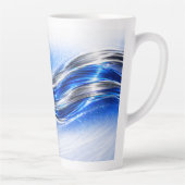 Aqualume Flow Shirt – Blue Silver Wave Energy Desi カフェラテマグ (右)