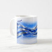 Aqualume Flow Shirt – Blue Silver Wave Energy Desi コーヒーマグカップ (正面左)