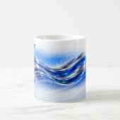 Aqualume Flow Shirt – Blue Silver Wave Energy Desi コーヒーマグカップ (中央)