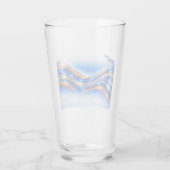 Aqualume Wave Shirt – Blue Orange Abstract Flow De タンブラーグラス (裏面)