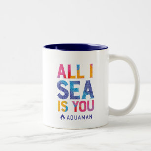 Aquamanは  "すべてIの海"カラフルなペイズリーです ツートーンマグカップ