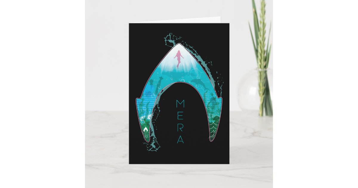 Aquaman はmeraの記号の海のグラフィックを見通します カード Zazzle Co Jp