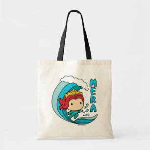 Aquaman のチビ(小さくかわいく書いた感じ)のMeraの乗馬の波のグラフィッ トートバッグ