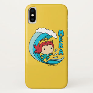 Aquaman のチビ(小さくかわいく書いた感じ)のMeraの乗馬の波のグラフィッ iPhone X ケース