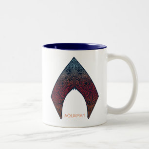 Aquaman のペイズリーのAquamanのロゴ ツートーンマグカップ
