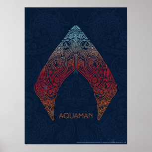 Aquaman のペイズリーのAquamanのロゴ ポスター