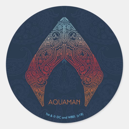 Aquaman |のペイズリーのAquamanのロゴ ラウンドシール (正面)