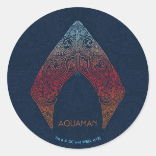 Aquaman のペイズリーのAquamanのロゴ ラウンドシール