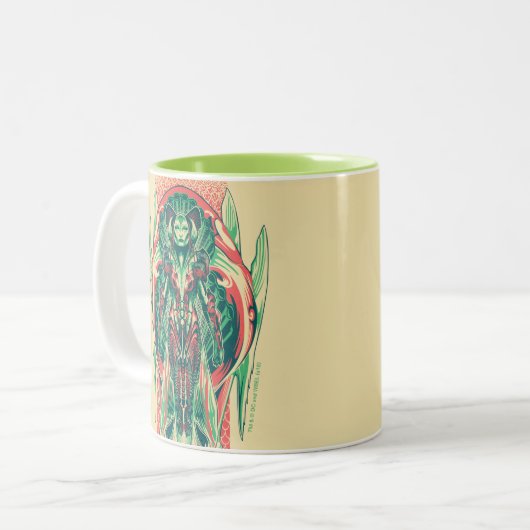 Aquaman |の女王の漁師のアールヌーボーのパネル ツートーンマグカップ (正面左)