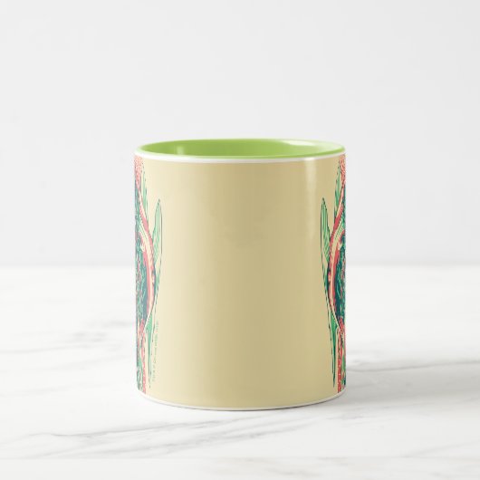 Aquaman |の女王の漁師のアールヌーボーのパネル ツートーンマグカップ (中央)