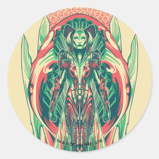 Aquaman |の女王の漁師のアールヌーボーのパネル ラウンドシール (正面)