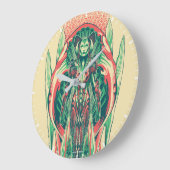 Aquaman |の女王の漁師のアールヌーボーのパネル ラージ壁時計 (傾斜)