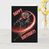 Aquaman |の黒いマンタの赤い強打のグラフィック カード (黄色い花)