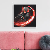 Aquaman |の黒いマンタの赤い強打のグラフィック キャンバスプリント (インサイチュ (リビング))