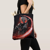 Aquaman |の黒いマンタの赤い強打のグラフィック トートバッグ (クローズアップ)